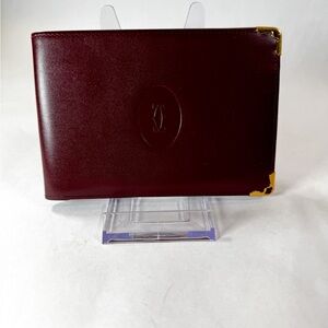 Must de Cartier Burgundy Leather Wallet | Vintage | Box + Cloth